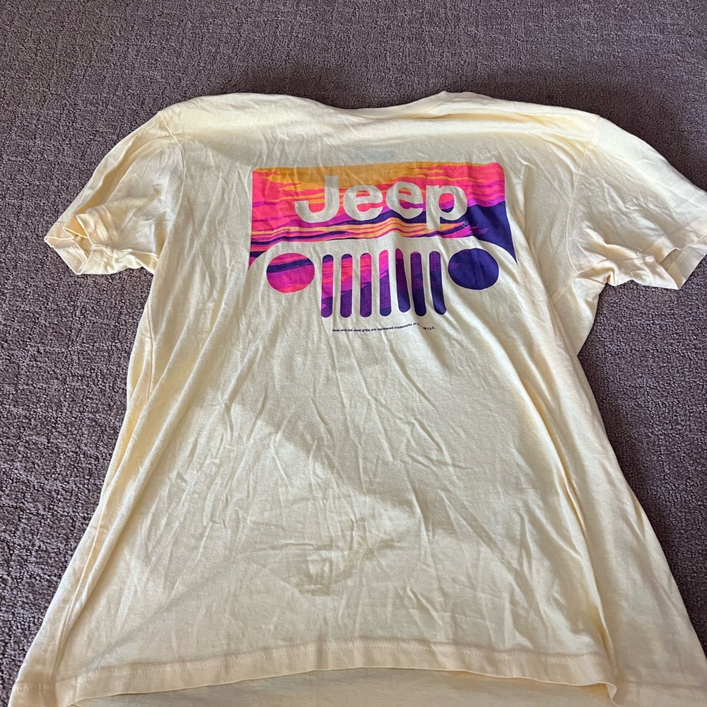 Jeep Light Yellow T-Shirt with Colorful Logo